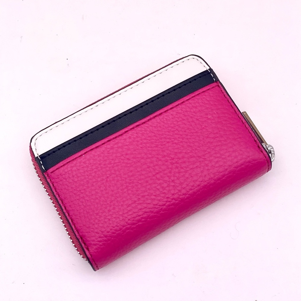 Michael Kors Jet Set Travel Card Case Zip Around Wallet Dragonfruit - Picture 2 of 12